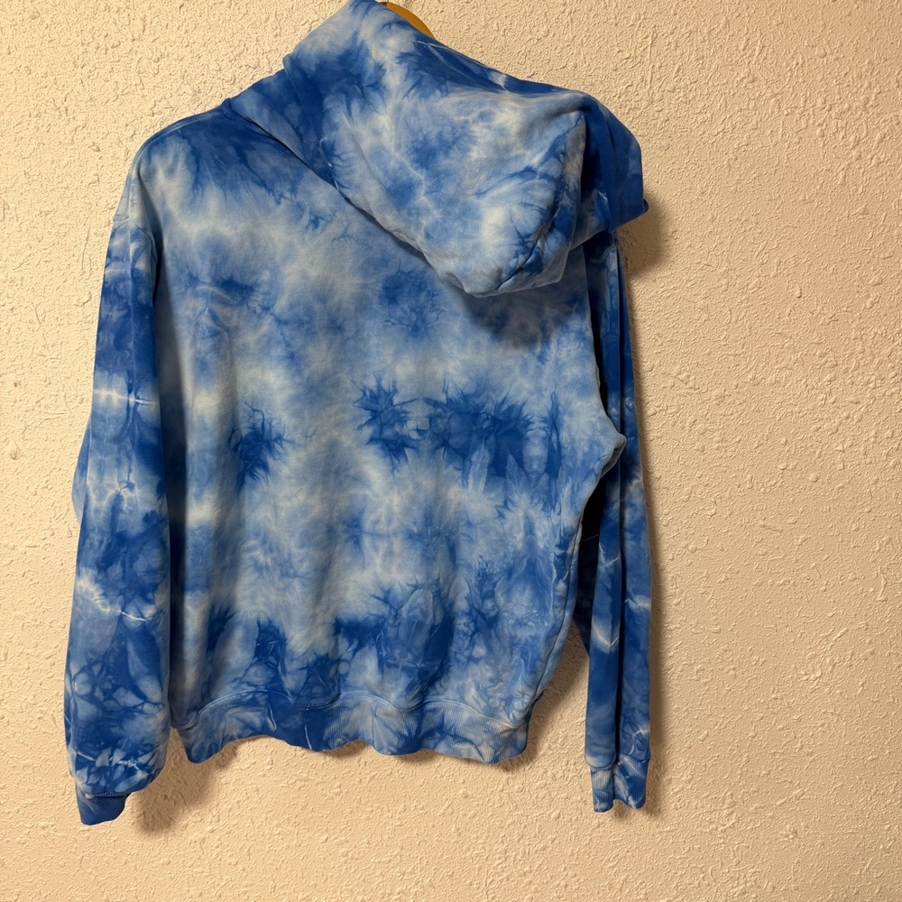 Seek Discomfort Blue Tie-Dye Men's Hoodie Sweatshirt Small - Picture 4 of 7